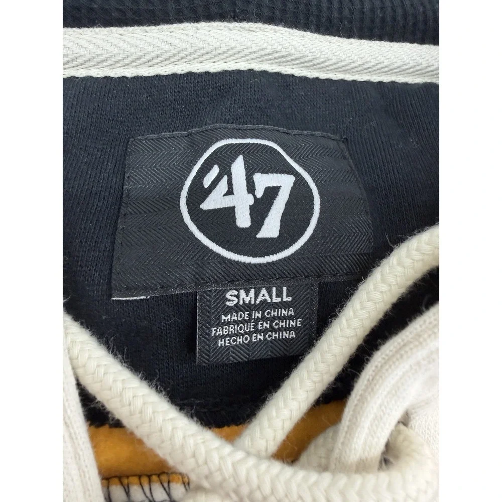 Boston Bruins 47 Brand Men's Small NHL Pullover Lacer Hoodie Sweatshirt Black